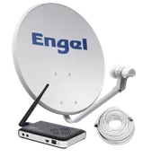 Kit de antena de satélite de 60 cm + receptor engel rs4800hd