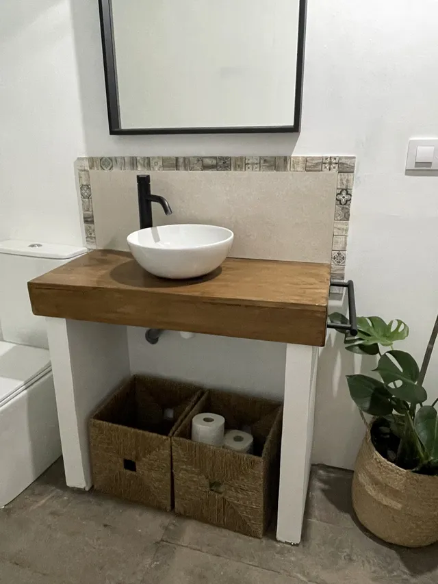 mueble de Baño a medida de pladur y madera