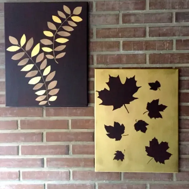 Decoración de pared con elementos otoñales