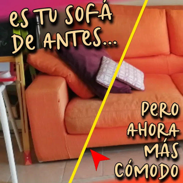 Mejora del confort del sofá con patas más altas