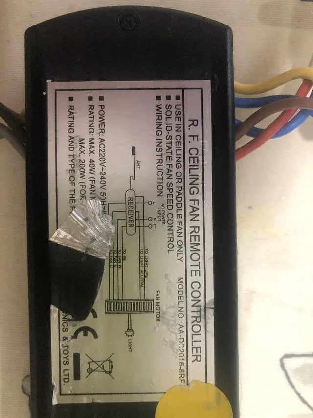 No funciona el Control Remoto del ventilador de techo