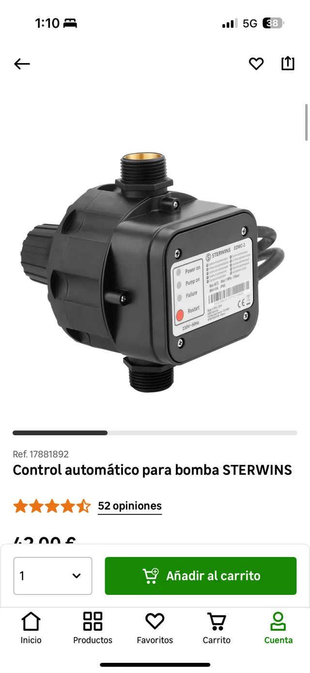 a parte de esa bomba se compró el control automáticos  para