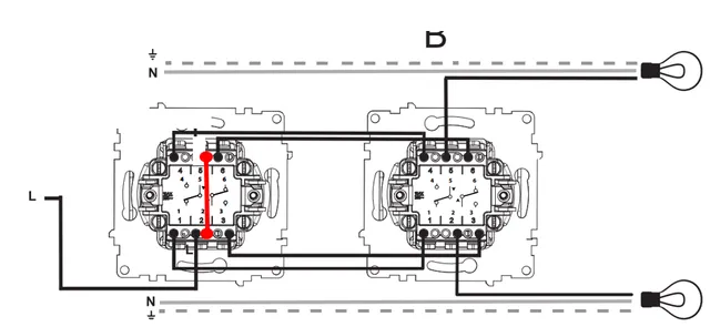 Instalar conmutador doble con dos lamparas - 2