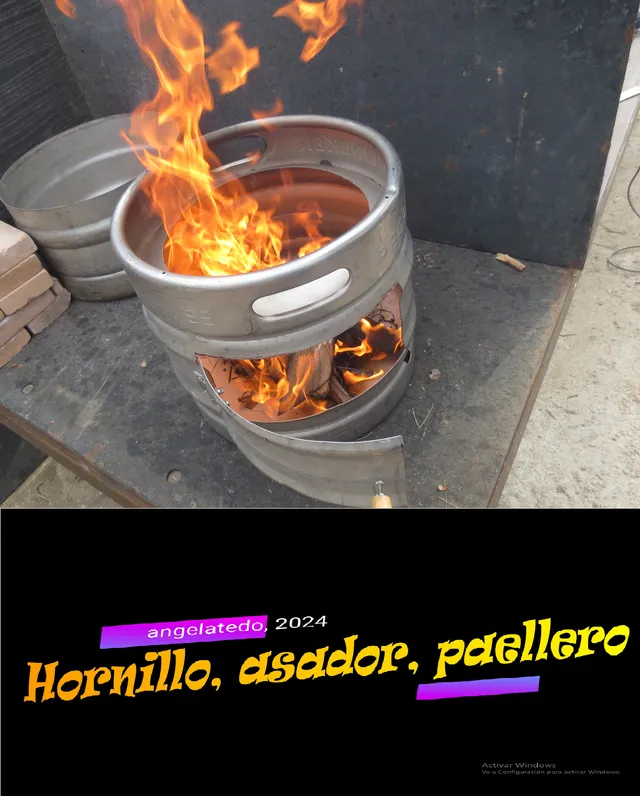 Hornillo asador casero.