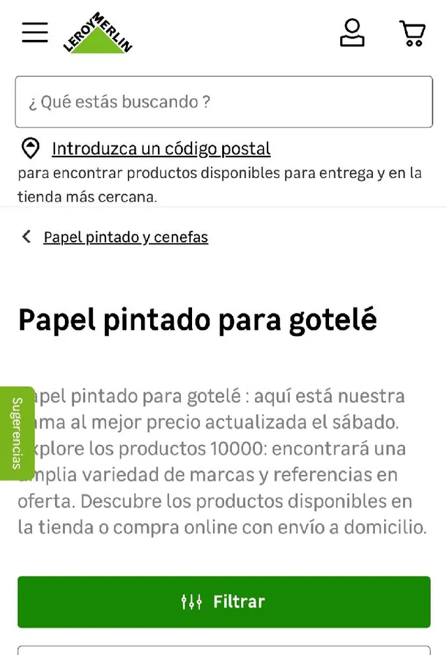 Hay un  papel pintado específico para gotele, imagino que