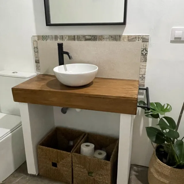 mueble de Baño a medida de pladur y madera