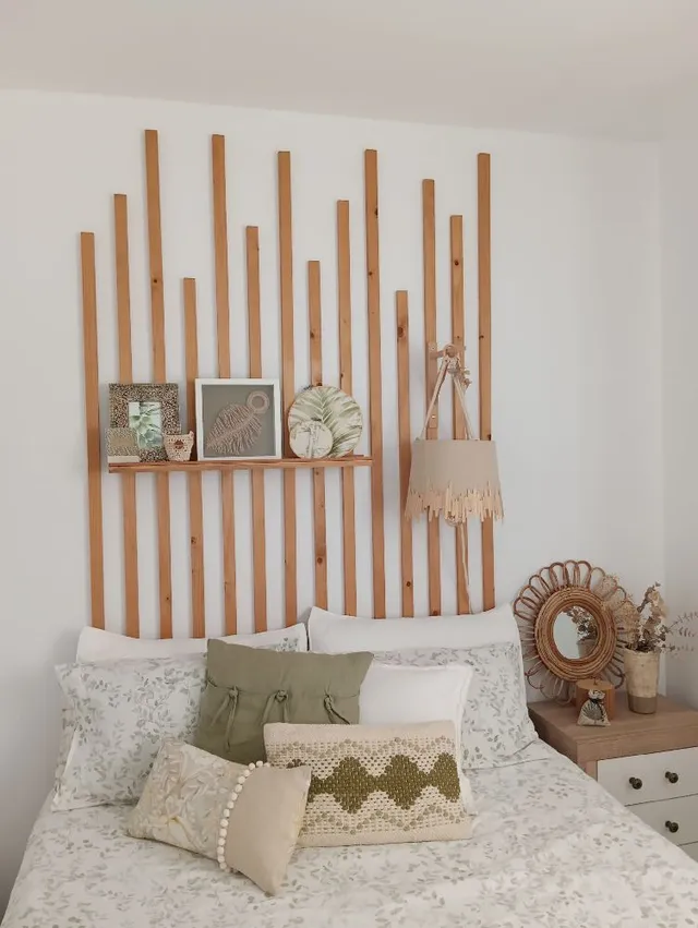 DIY: Cabecero con listones de madera