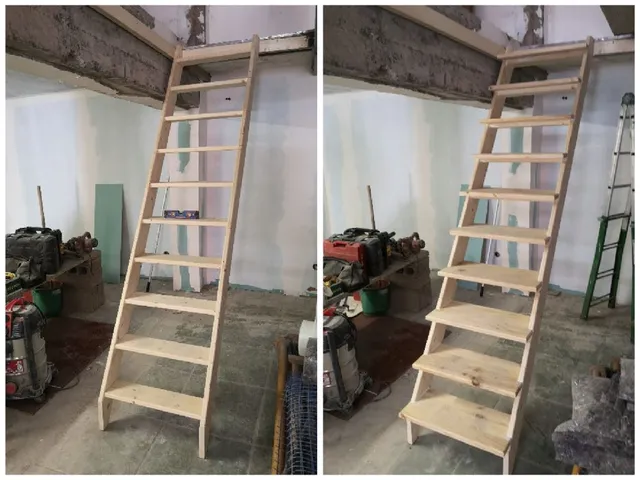 Escalera para subir al altillo