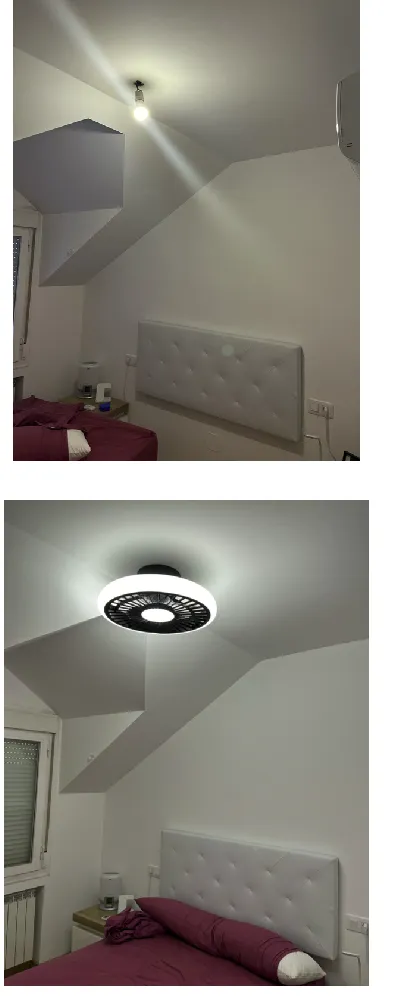 instalación de ventilador en habitación