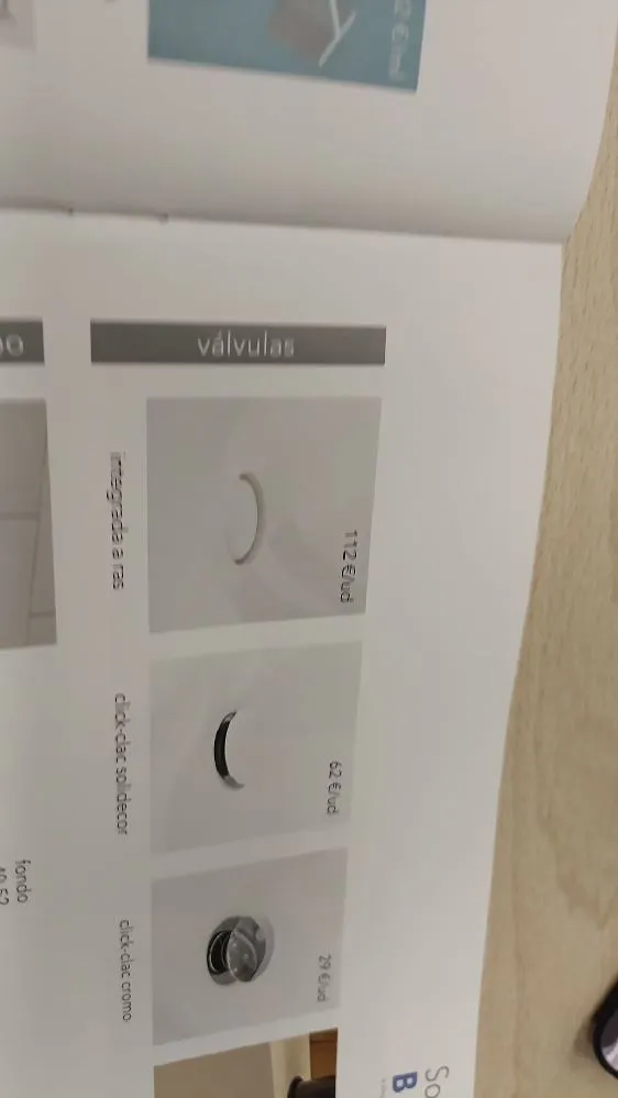 Lavabo de resina con válvula de click a ras