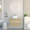 Mueble de baño con lavabo y espejo harbor natural 80x46 cm