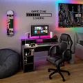 Mesa escritorio gaming ozone gris antracita 136x67x88 cm