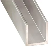 Perfil forma en u de aluminio gris, alt.1.7 x an.2 x l.200 cm