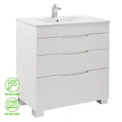 Mueble de baño asimétrico blanco 80 x 45 cm