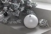 Bola de navidad plástico blanco ø14 cm