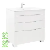 Mueble de baño asimétrico blanco 90 x 45 cm