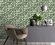 Papel pintado vinílico naturaleza tropical verde