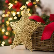 Adorno coronación árbol navidad oro 30 cm