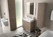 Mueble de baño con lavabo majestic chapa teca 100x45 cm