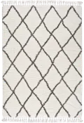 Alfombra pie de cama poliéster bereber samira blanco rectangular 60x120cm
