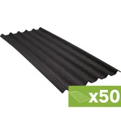 Lote 50 placas asfálticas negras fibra resina 810x2000 mm