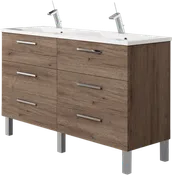 Mueble de baño madrid roble oscuro 120 x 45 cm