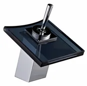Grifo lavabo monomando edouard rousseau cristali cromo negro