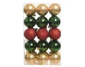Set de 30 bolas de navidad plástico 2 colores 6 cm