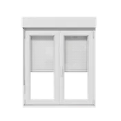 Ventana pvc blanca oscilobatiente con persiana de 100x135 cm