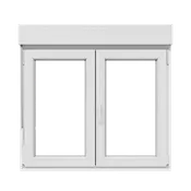 Ventana pvc blanca oscilobatiente con persiana de 120x115 cm