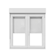 Ventana pvc blanca oscilobatiente con persiana de 120x135 cm