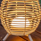 Lámpara de mesa exterior bossa recargable de bambú ratán 900 lúmenes