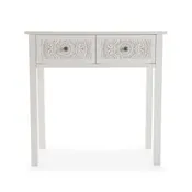 Mueble recibidor linnet 2 cajones blanco 80x38x84cm (anchoxfondoxalto)