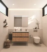 Mueble de baño con lavabo alpine roca nogal 100x45 cm