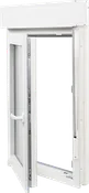 Ventana pvc blanca oscilobatiente con persiana de 60x115 cm