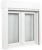 Ventana pvc artens blanca oscilobatiente con persiana y guía de 120x119 cm