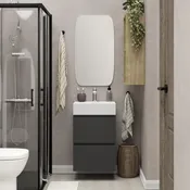 Mueble de baño con lavabo espacio m negro 45x35 cm