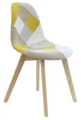 Set 2 sillas de comedor patchwork multicolor (tonos amarillo)