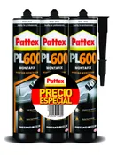 Pack 3 adhesivos de montaje no mas clavos pl600 montafix pattex 300ml beige