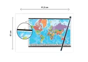 Pack colgador + poster mapa mundo fisico 91.5 x 61 cm
