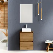 Mueble de baño con lavabo ocean marrón 50x39 cm