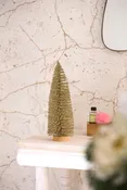 Mini árbol de navidad plástico dorado de 40 cm de alto