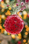 Bola de navidad de cristal rojo de 8 cm
