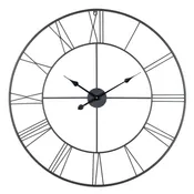 Reloj de pared ovalado clásico metal negro de 60 cm