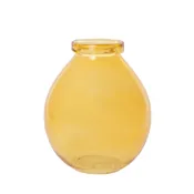 Jarrón dama juana redondo de cristal amarillo 15x19 cm