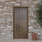 Puerta de entrada metálica saga rústica derecha de 90x210 cm