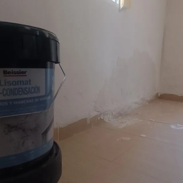 Reparando pared con humedades.