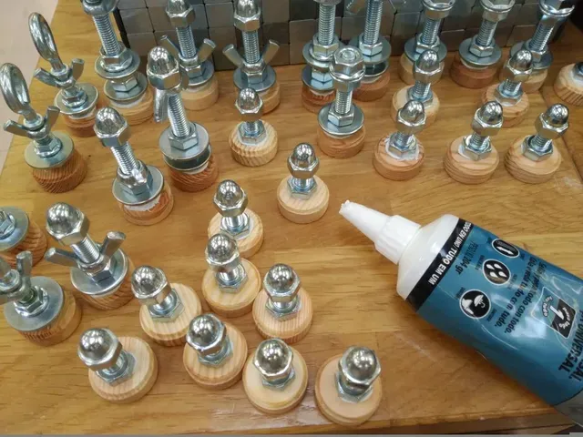 Creación de un ajedrez con tornillos y tuercas