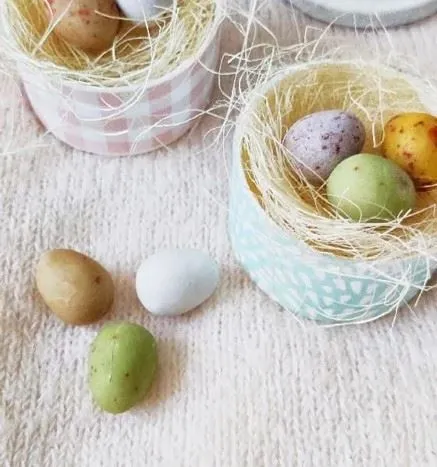 Diy Pascua: nido con huevos de chocolate