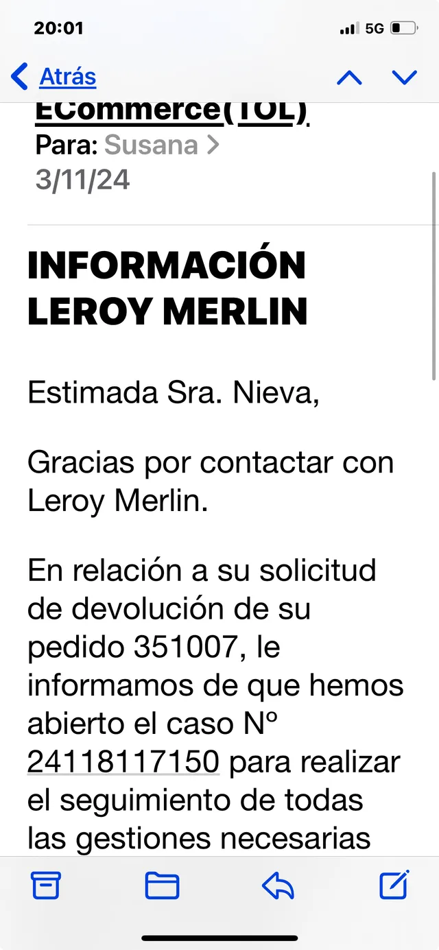 el dia 3/11/2024contacte con ustedes para la devolucion de - 2